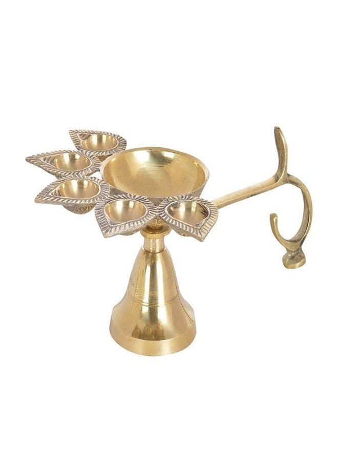 MAYAPURI Brass Panch Aarti Lamp/Pancharti Diya Oil Lamp/Panch Aarti Jyoti Puja Diya for Diwali - Image 4
